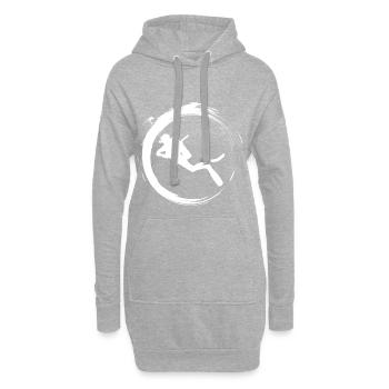 plongée - Sweat-shirt à capuche long Femme - gris chiné - Devant