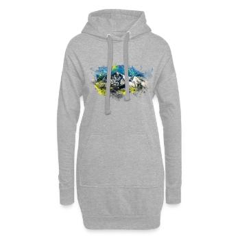 Les aquarelles sur papier créent la nature montagnarde - Sweat-shirt à capuche long Femme - gris chiné - Devant