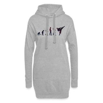 Evolution des Kampfsports Karate Judo Shirt - Hoodie-Kleid - Grau meliert - Vorne