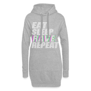 eat sleep rave repeat techno dj rave dubstep - Hoodie-Kleid - Grau meliert - Vorne
