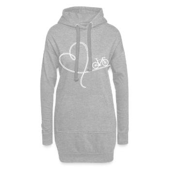 Bycycle Rad Rennrad racing bike love heart fixie - Hoodie-Kleid - Grau meliert - Vorne