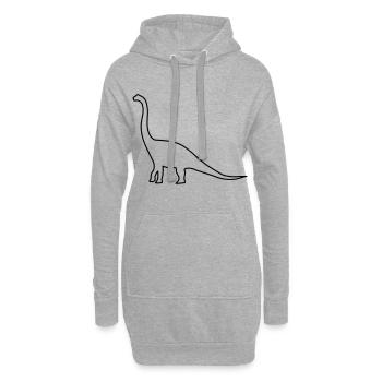 Dinosaurier - Hoodie-Kleid - Grau meliert - Vorne