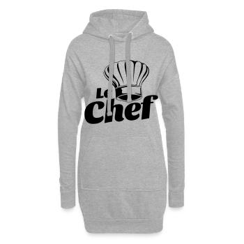 bonnet cuisinier le chef - Sweat-shirt à capuche long Femme - gris chiné - Devant