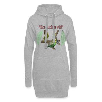 Wellensittiche - Hoodie-Kleid - Grau meliert - Vorne