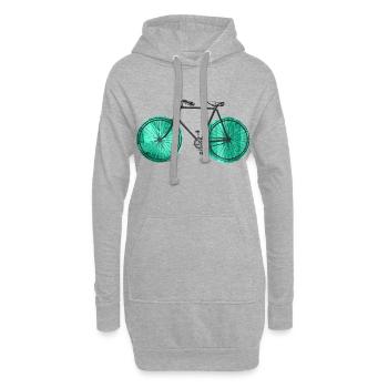 Bicyclette - Sweat-shirt à capuche long Femme - gris chiné - Devant
