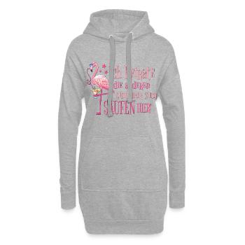 Enterrement de vie de garçon Flamingo Booze disant drôle je me marie - Sweat-shirt à capuche long Femme - gris chiné - Devant