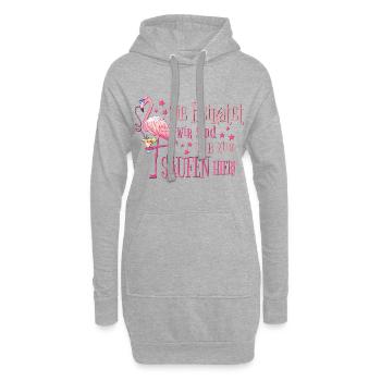 Enterrement de vie de garçon Flamingo Booze disant drôle qu’elle se marie - Sweat-shirt à capuche long Femme - gris chiné - Devant