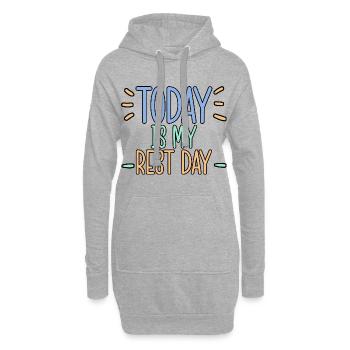 Aujourd’hui, c’est mon jour de repos 4 - Sweat-shirt à capuche long Femme - gris chiné - Devant