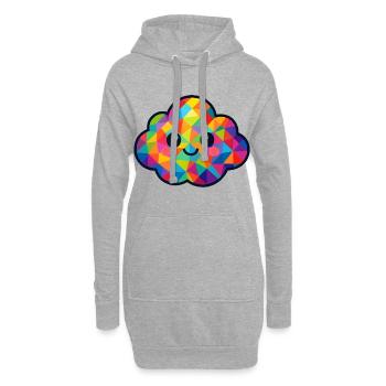 WPAP Polygon Kawaii Stil Baby Wolke - Hoodie-Kleid - Grau meliert - Vorne