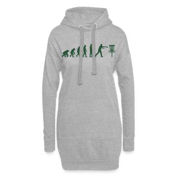 Disc Golf Evolution Lustiger Discgolfer Fliegender Disc - Hoodie-Kleid - Grau meliert - Vorne