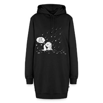 BD Lapin avec étoiles - Sweat-shirt à capuche long Femme - noir - Devant