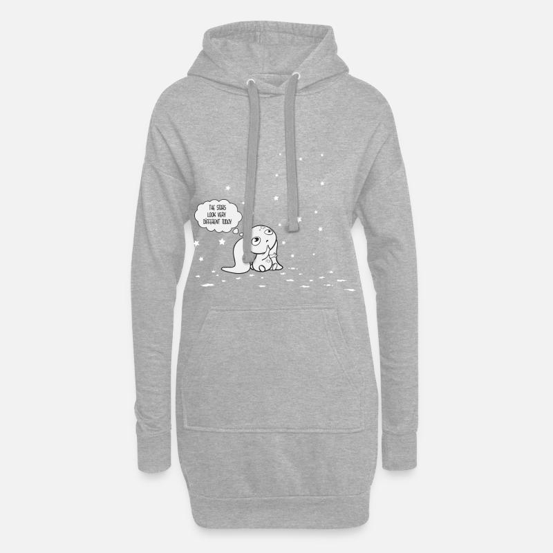 Comic Hase mit Sternen - Hoodie-Kleid - Grau meliert