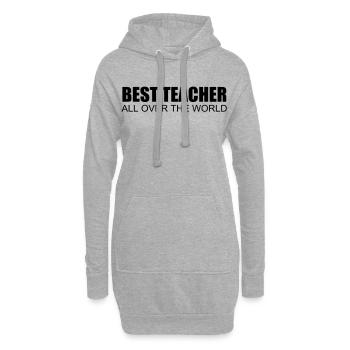 meilleur professeur du monde entier - Sweat-shirt à capuche long Femme - gris chiné - Devant