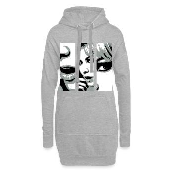 mode beaux yeux lèvres glamour lèvres 2reborn - Sweat-shirt à capuche long Femme - gris chiné - Devant