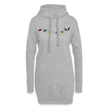 Guirlande lumineuse avec lumières colorées - Sweat-shirt à capuche long Femme - gris chiné - Devant