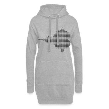 Mandelbrot Ascii - noir - Sweat-shirt à capuche long Femme - gris chiné - Devant