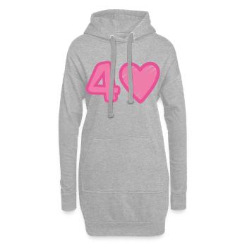 Cœur du 40e anniversaire - Sweat-shirt à capuche long Femme - gris chiné - Devant