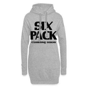 Six Pack Coming Soon 18 - Hoodie-Kleid - Grau meliert - Vorne