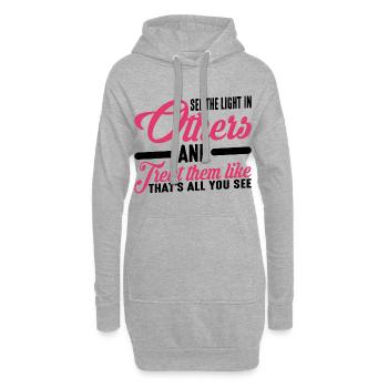 Voir la lumière chez les autres 3 - Sweat-shirt à capuche long Femme - gris chiné - Devant