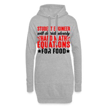 Will Do Ridiculously Hard Math Equations For Food3 - Hoodie-Kleid - Grau meliert - Vorne
