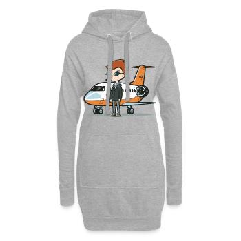 Le Jet Setter - Sweat-shirt à capuche long Femme - gris chiné - Devant