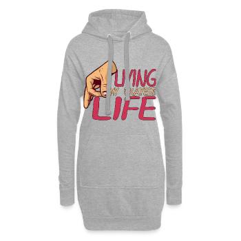 Living My Okayest Life 7 - Hoodie-Kleid - Grau meliert - Vorne