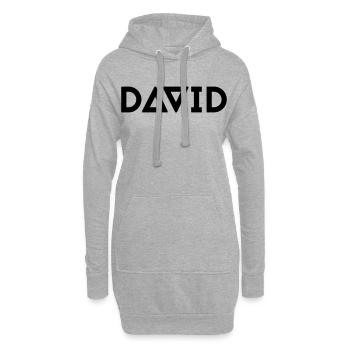 Prénom David - Sweat-shirt à capuche long Femme - gris chiné - Devant