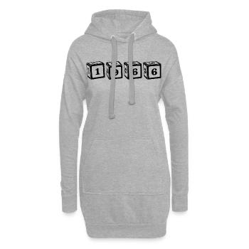66 - Hoodie-Kleid - Grau meliert - Vorne
