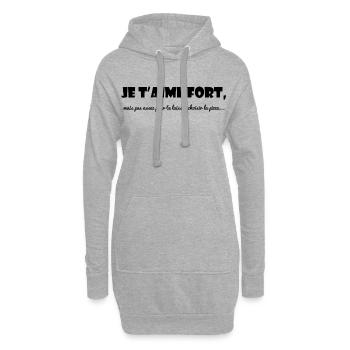ICH LIEBE DICH. PAAR. LIEBE. LIEBE. LEBEN. PHILOSOPHIE - Hoodie-Kleid - Grau meliert - Vorne