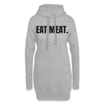 EAT MEAT | Carnivore Steak Statement - Hoodie-Kleid - Grau meliert - Vorne