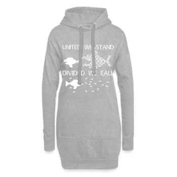 United we stand, divided we fall! - einsatzbereit - Hoodie-Kleid - Grau meliert - Vorne
