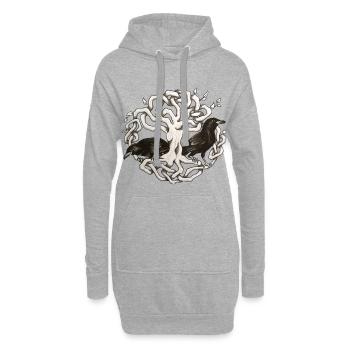 Terredizeaux - Hoodie-Kleid - Grau meliert - Vorne