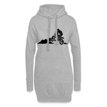 Motorrad Motorradfahrer - Hoodie-Kleid - Grau meliert - Vorne