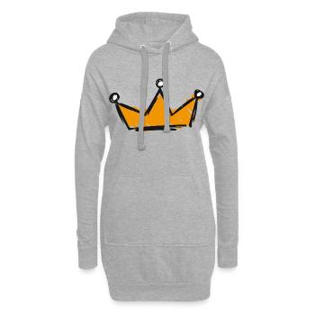 Couronne - Sweat-shirt à capuche long Femme - gris chiné - Devant