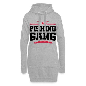 pêche en cours - Sweat-shirt à capuche long Femme - gris chiné - Devant