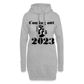 Pregnant, baby coming in 2023 - Hoodie Dress - heather grey - Front