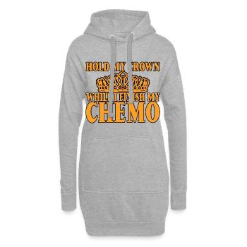 Tenez ma couronne pendant que je termine ma chimio 24 - Sweat-shirt à capuche long Femme - gris chiné - Devant
