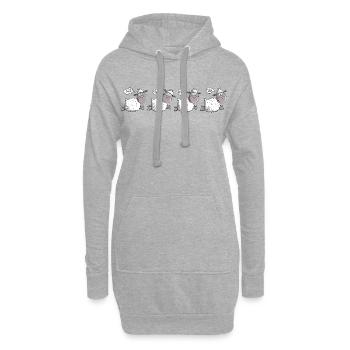 Nö Schaf Und Kleine Schafherde - Hoodie-Kleid - Grau meliert - Vorne