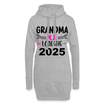 Oma 2025 loading, Ich werde 2025 Oma - Hoodie-Kleid - Grau meliert - Vorne