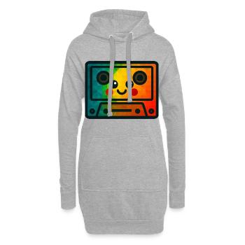 WPAP Polygon Kawaii Baby Toy Music Cassette - Hoodie Dress - heather grey - Front