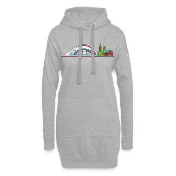 Liege City Skyline Guillemins Station Kunst - Hoodie-Kleid - Grau meliert - Vorne