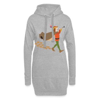 Les rats - Sweat-shirt à capuche long Femme - gris chiné - Devant