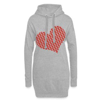 valentinstag - Hoodie-Kleid - Grau meliert - Vorne