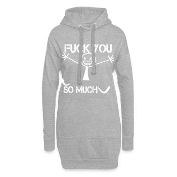 Fuck you so much funny text - Hoodie-Kleid - Grau meliert - Vorne