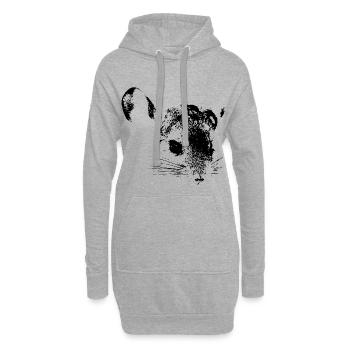 Chinchilla | Doux visage | Titulaire de Chinchilla - Sweat-shirt à capuche long Femme - gris chiné - Devant