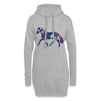 Pferd Pferd - Hoodie-Kleid - Grau meliert - Vorne