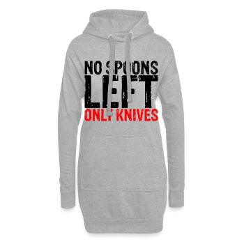 No Spoons Left Only Knives 3 - Hoodie-Kleid - Grau meliert - Vorne