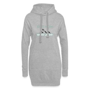 Bike now - work later - Hoodie-Kleid - Grau meliert - Vorne