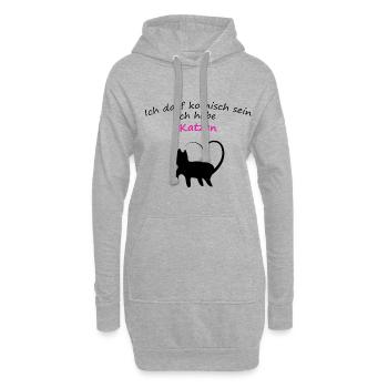 Ich darf komisch sein ich habe Katzen - Hoodie-Kleid - Grau meliert - Vorne
