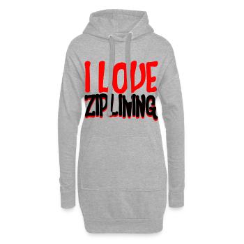 I Love Ziplining 2 - Hoodie-Kleid - Grau meliert - Vorne